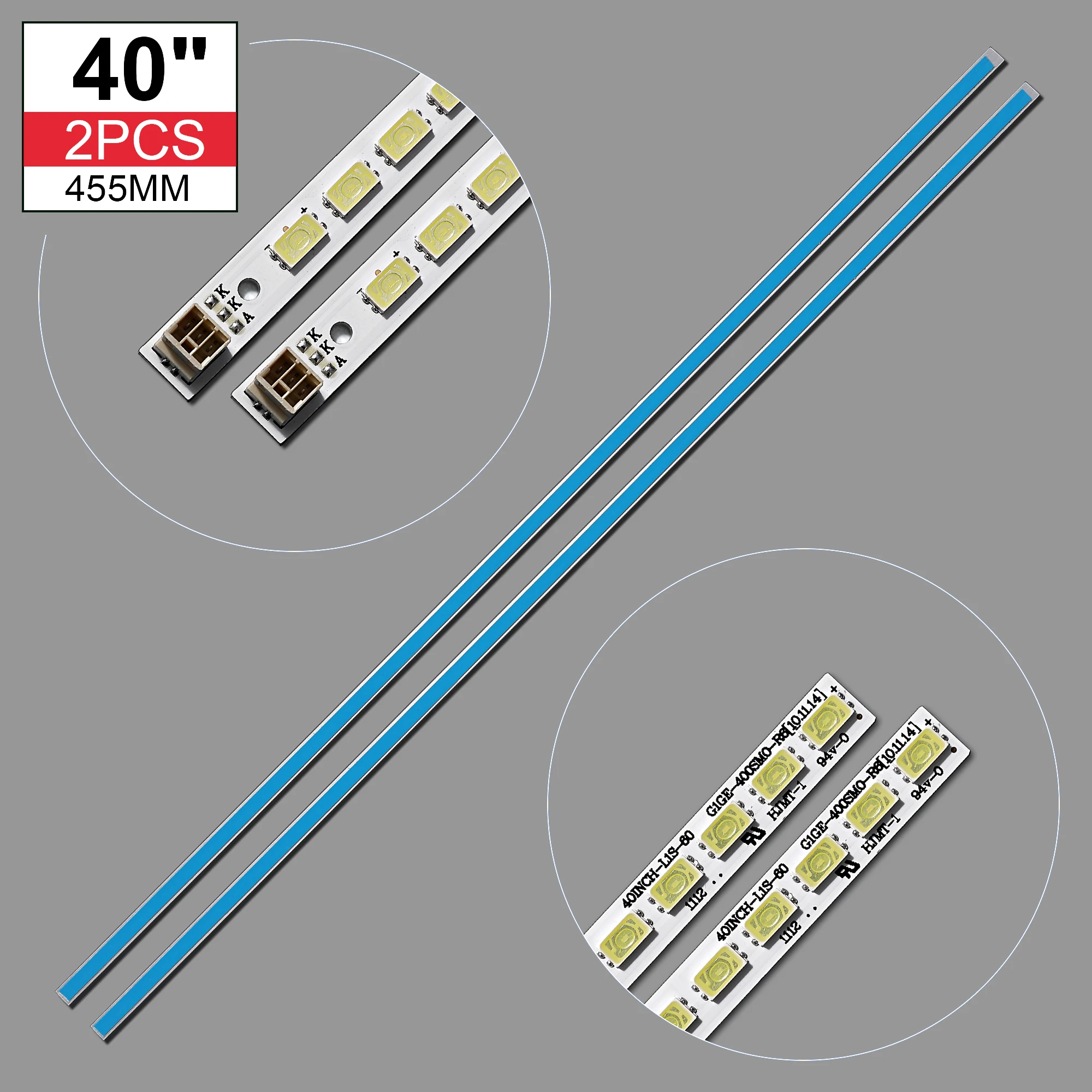 2 sztuk x 40 cal listwa oświetleniowa LED na 40 \'\'TV L40F3200B LJ64-03029A LTA400HM13 40 cal-L1S-60 G1GE-400SM0-R6 60-LEDs 455mm