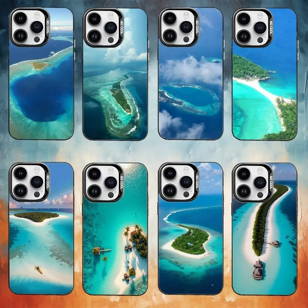 

MALDIVES Phone Case For iPhone17,16,15,14,13,12,11 Plus,Pro Max Black Candy Matte Shockproof Cover