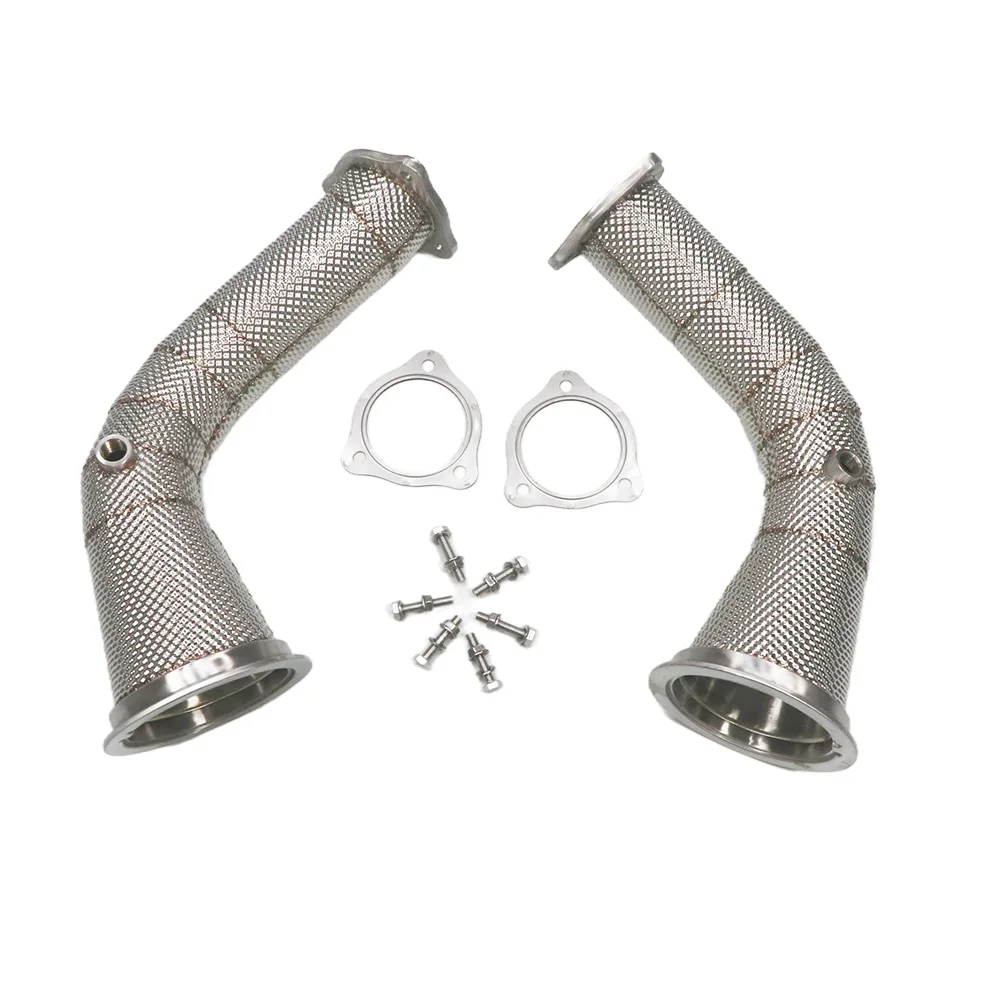 

For Audi RS4 RS5 2.9T with Heat Shield Exhaust Downpipe 2017-2024 B9 Exhaust straight Header Performance Exhaust Downpipe