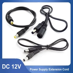 0.5M 18awg 20awg 22awg 12V DC Power Extension Cable 5.5x2.1 Female to Male 5.5x2.5 Male to Male Adapter Cord For Strip Light