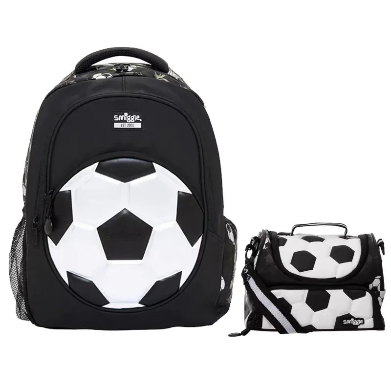 

New Australia Smilggle School Bag Children'S Large White Football Backpack Primary And Secondary School Students High-Capacity