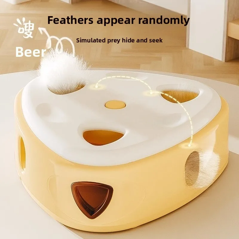 Smart Sensor Magic Box Hack-a-Mole Automatic Cat Toy Charging Feather Cat Toy Paper Chinese Set Toy