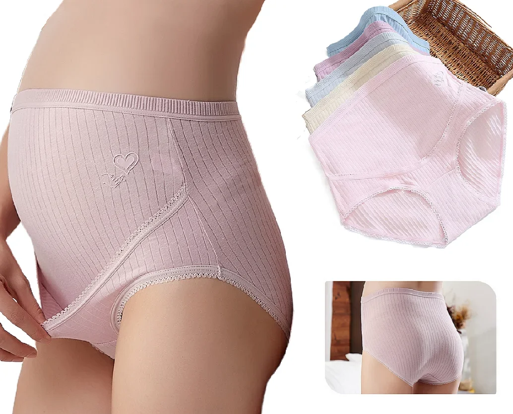 

Women's Maternity High Waist Cotton Panties C Section Recovery Postpartum Soft Stretchy Full Coverage Underwear