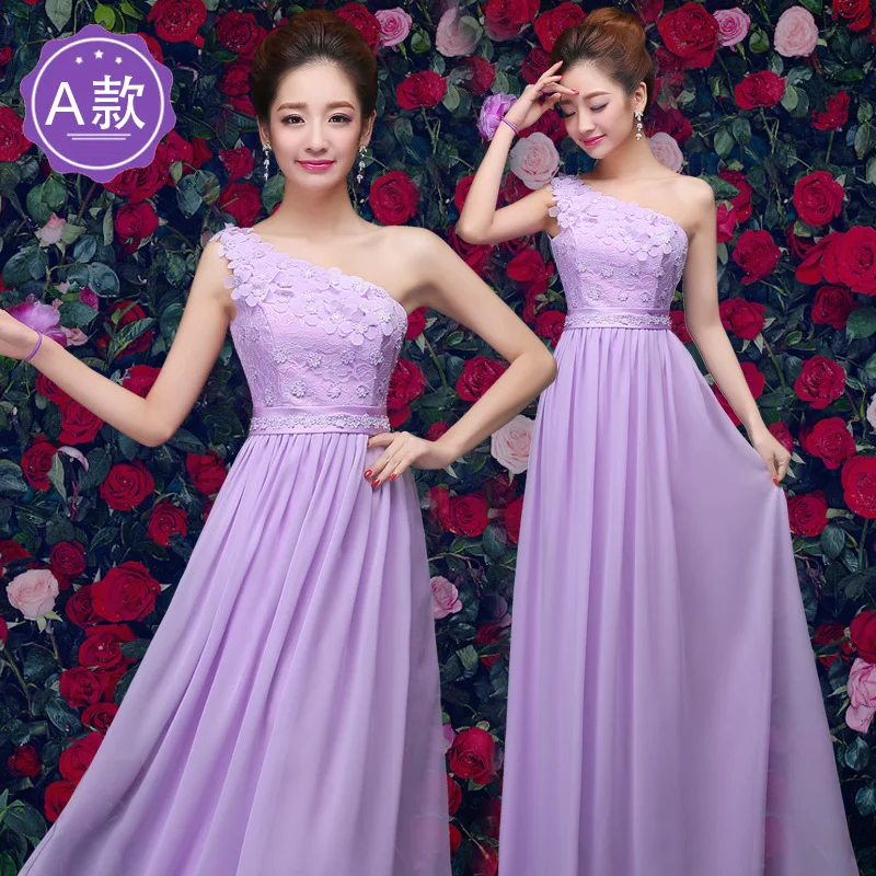 Reject Return 2024 Sweet Memory Chiffon Purple Lilac Bridesmaid Dresses Hand Made Flower Formal Party Robe Graduation Dress Long