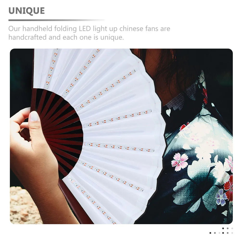 

Luminous Fan LED Hand Fans Folding Light Up Bridal Wedding Party Dance Accessories for Women Men Festival Decor
