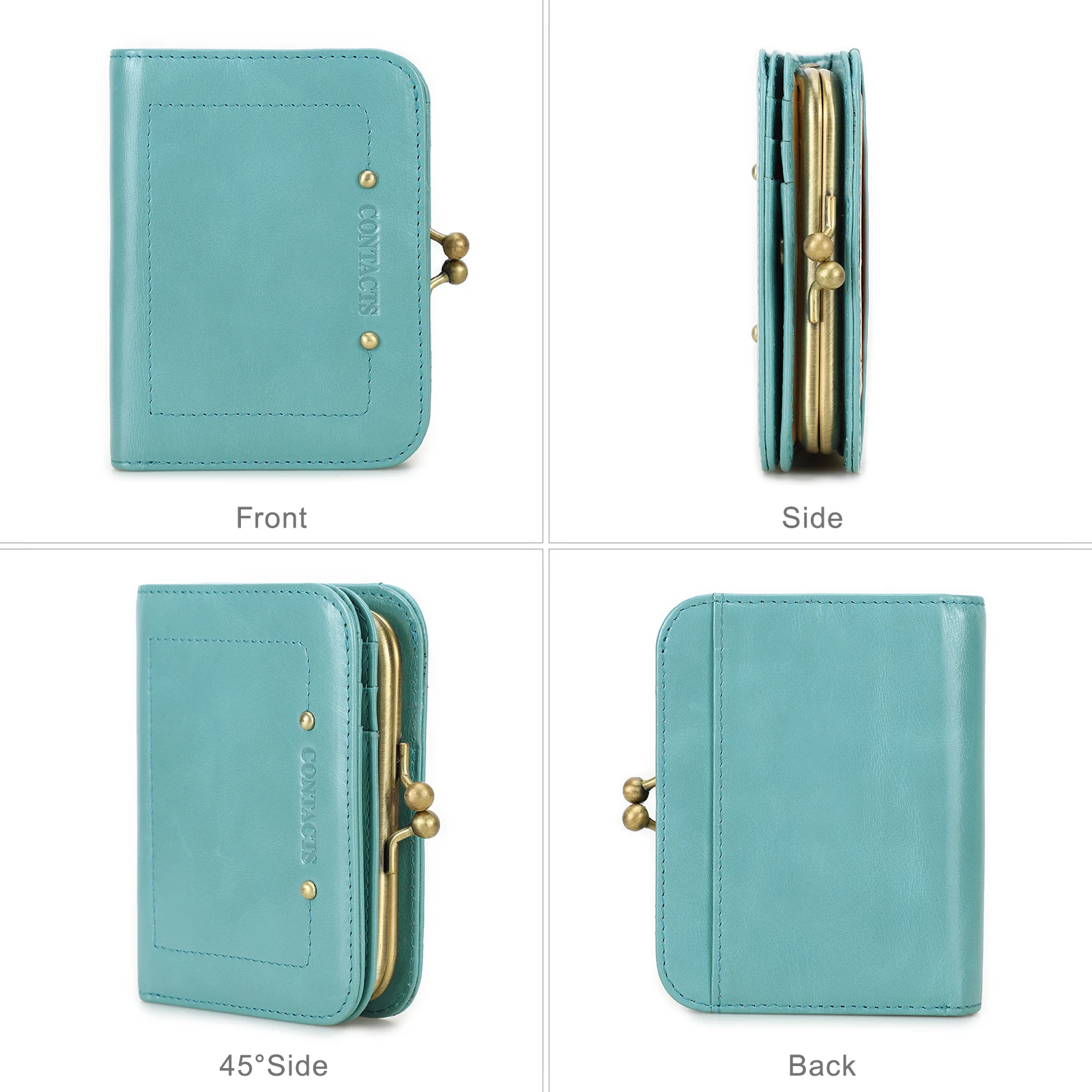 CONTACT'S Genuine Leather Women Wallet Coin Pocket Female Slim Wallets Mini Purse Card Holder