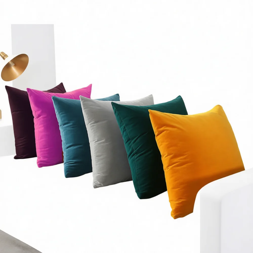 Comfortable Velvet Cushion Cover Solid Decorative Pillow Slip Modern Home Textile Soft Throw Pillow Case For Sofa Bed