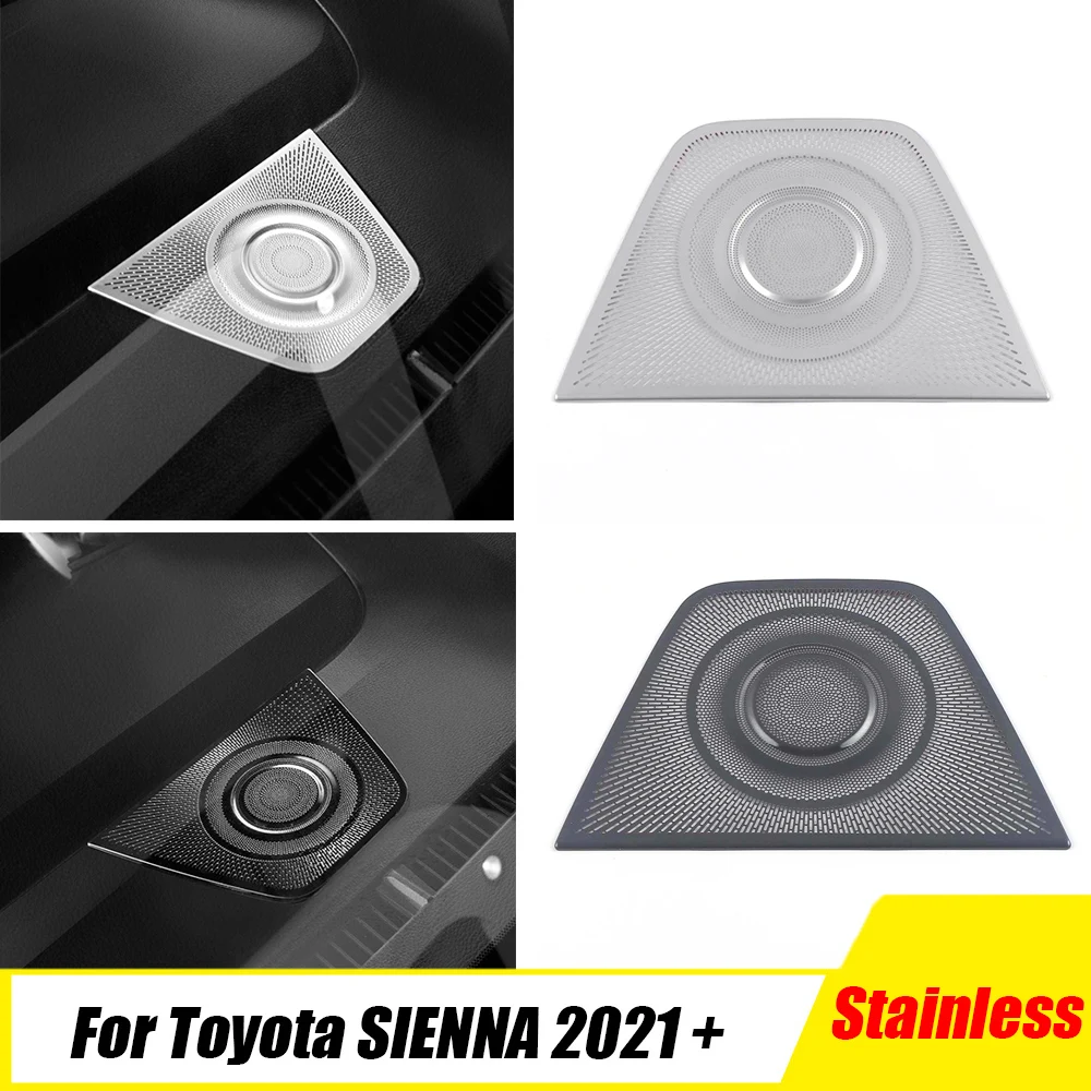 

Stainless Steel Car Front panel middle horn Sticker Cover Trim decoration Sticker For Toyota SIENNA 2021 2022 LHD Accessories