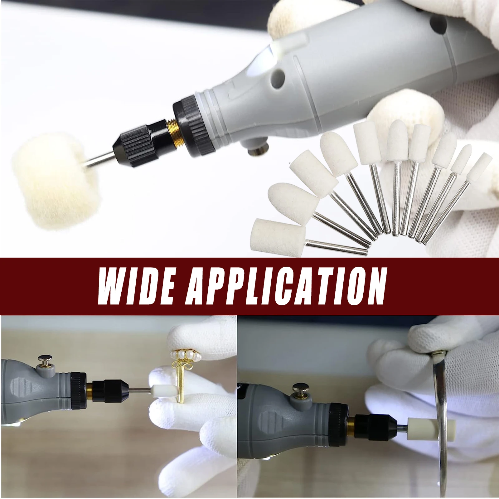 Picture 7: Wool Felt Buffing Wheels,  Detachable Polishing Wheel Replaceable For Rotary Tool Accessories