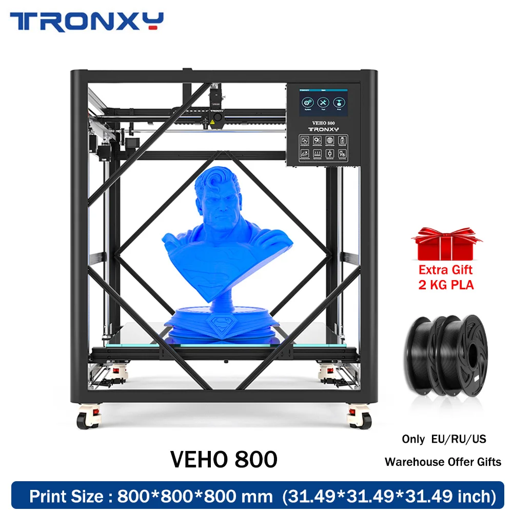 ﻿  TRONXY VEHO 800 FDM 3D Printer Huge Build Size 800*800*800mm Auto leveling CoreXY Structure High Precision Direct Extruder