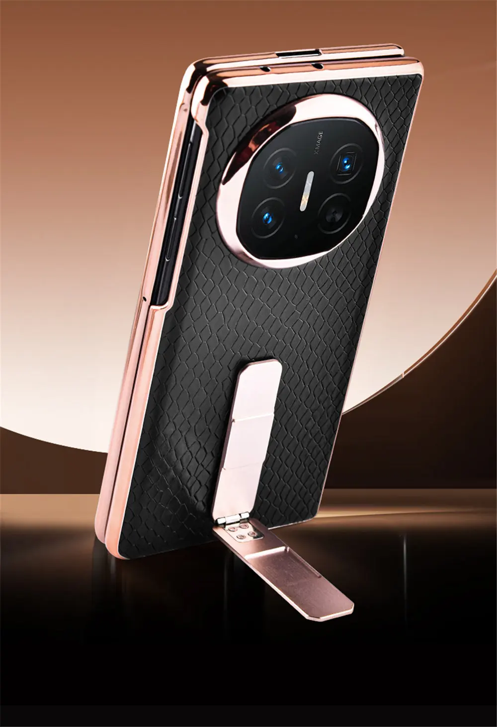 حافظة جلدية من جلد البقر الطبيعي الفاخر لهاتف هواوي ميت X6 X5 X3 غطاء حامل بنمط بيثون