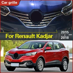 Car Front Grille Cover Trim Molding Chrome Abs Protector Sticker for Renault Kadjar 2015 2016 2017 2018 Racing Grill