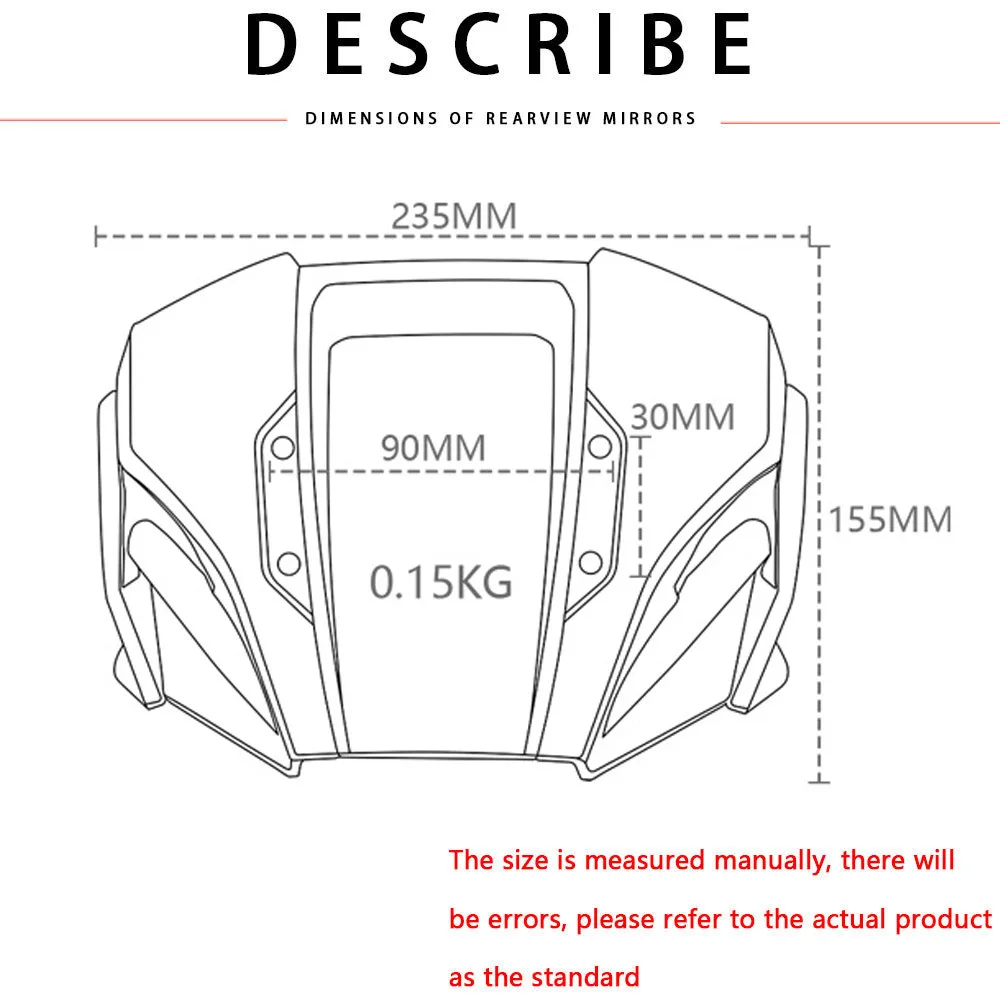 CB 650R Windshield For HONDA CB650R CB 650 R 2019-2023 Motorcycle Windshield WindScreen Front Screen Wind Deflector Accessories