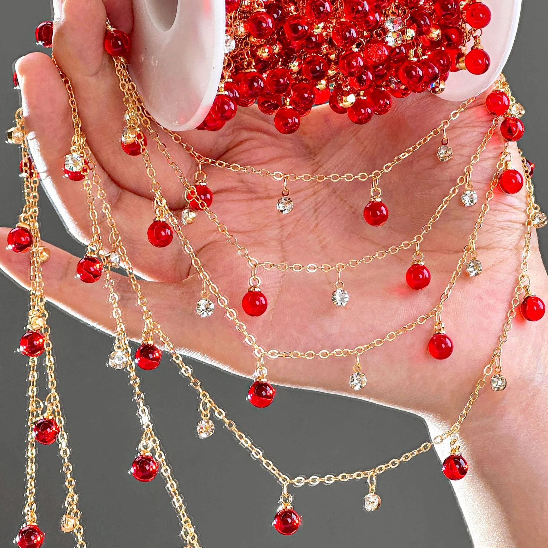 0.5/1/2Meter Transparent Round Glass Beads Chains Crystal Chain DIY Women Necklace Bracelet Fashion Jewelry Making Accessories image 5