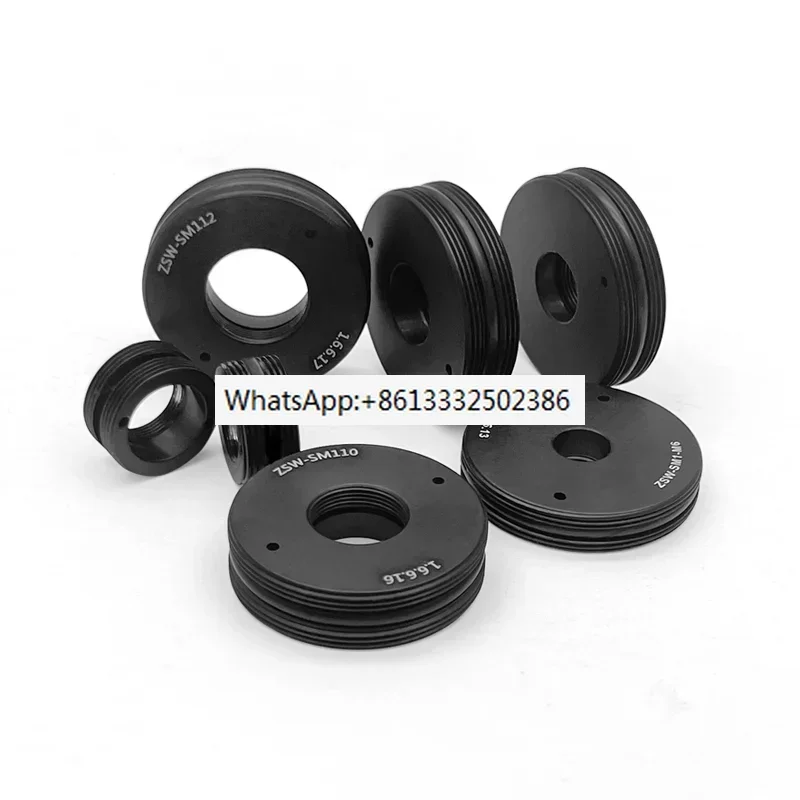 Aspheric and achromatic lens adapter with SM external thread lens mounting base and damping aluminum mirror base