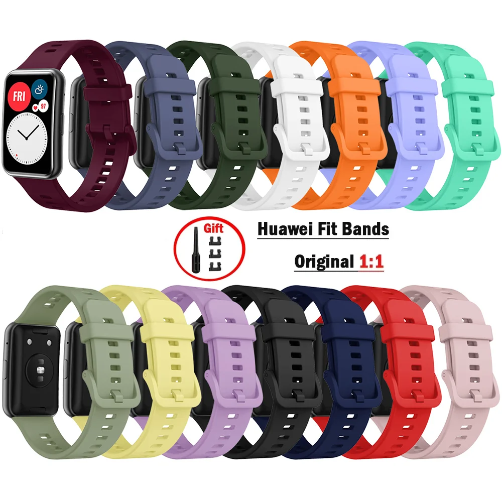 Silicone Band For Huawei Watch FIT Strap Smartwatch watchband Accessories Replacement Sport Wrist bracelet with tool watch Strap