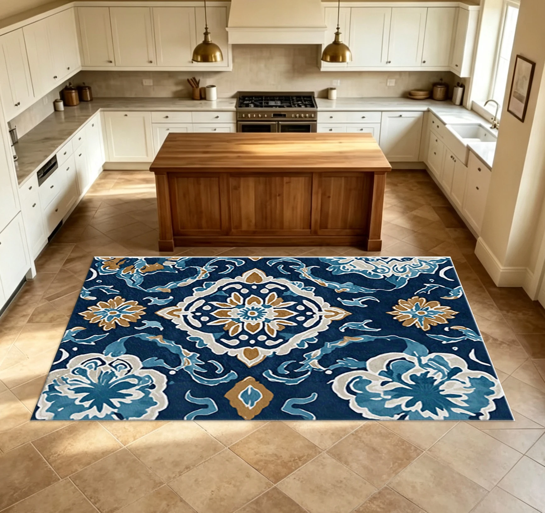 Oriental Vintage Floral Medallion Carpet Flooring Traditional Ethnic Style Home Art Deco Carpet For Indoor House Decor