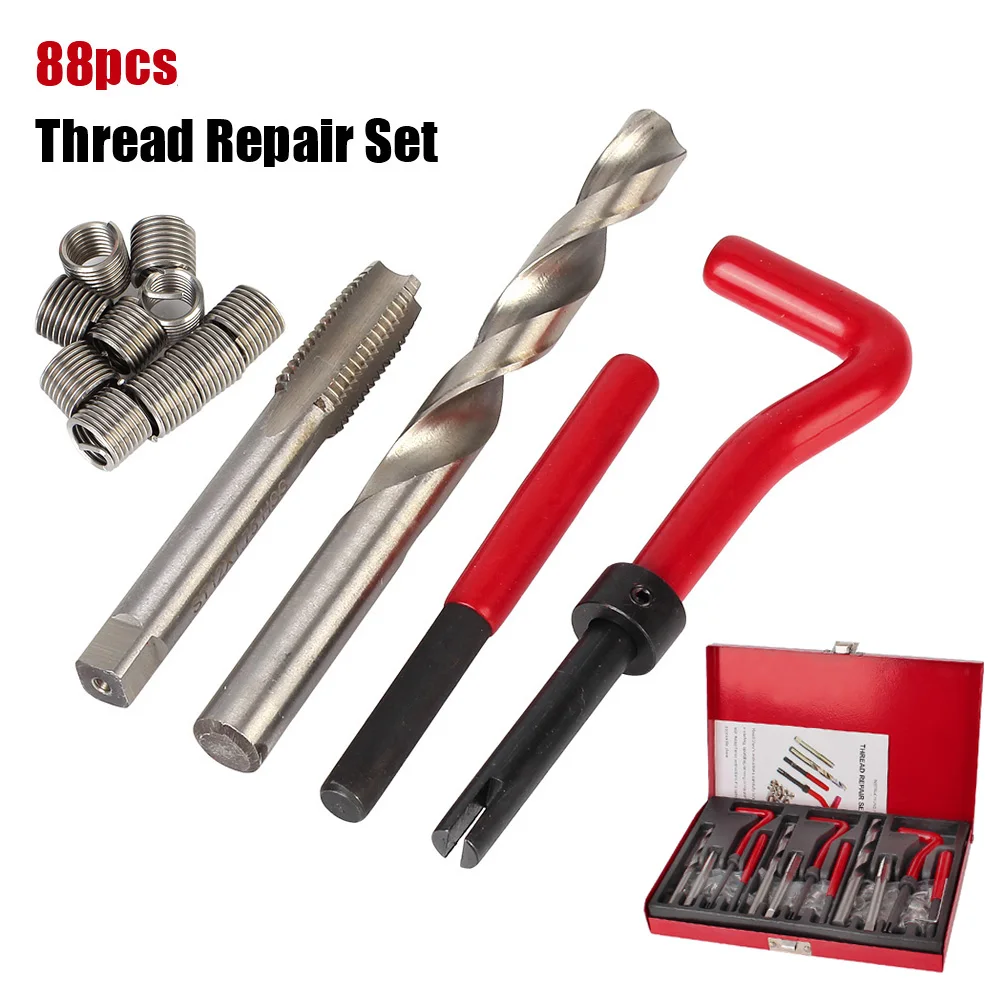 

88pcs Thread Repair Tool Kit Engine Block Restoring Damaged Set Car Tools M6 M8 M10