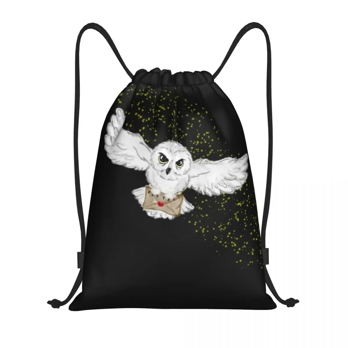 

Owl Flight Tote Bag Drawstring Backpack Sports Gym Bag for Men Women Witch Magic Shopping Sackpack