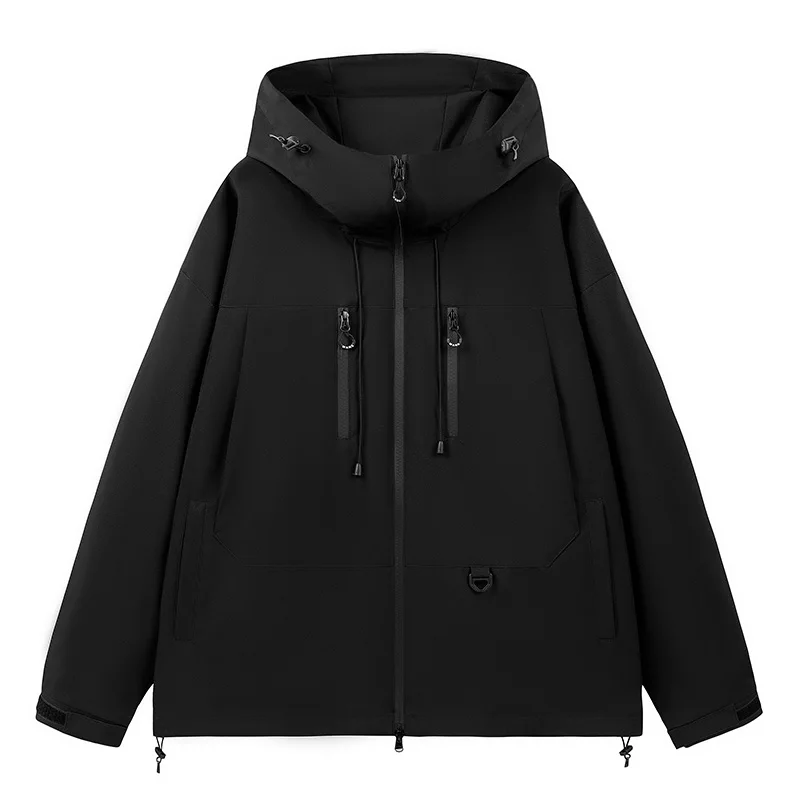 

Многоцветная функциональная ветровка для мужчин и женщин, ветрозащитная и водонепроницаемая рабочая куртка с капюшоном и несколькими карманами на молнии, подходит для осенних и зимних походов, треккинга, ежедневных поездок и сохраняющих тепло