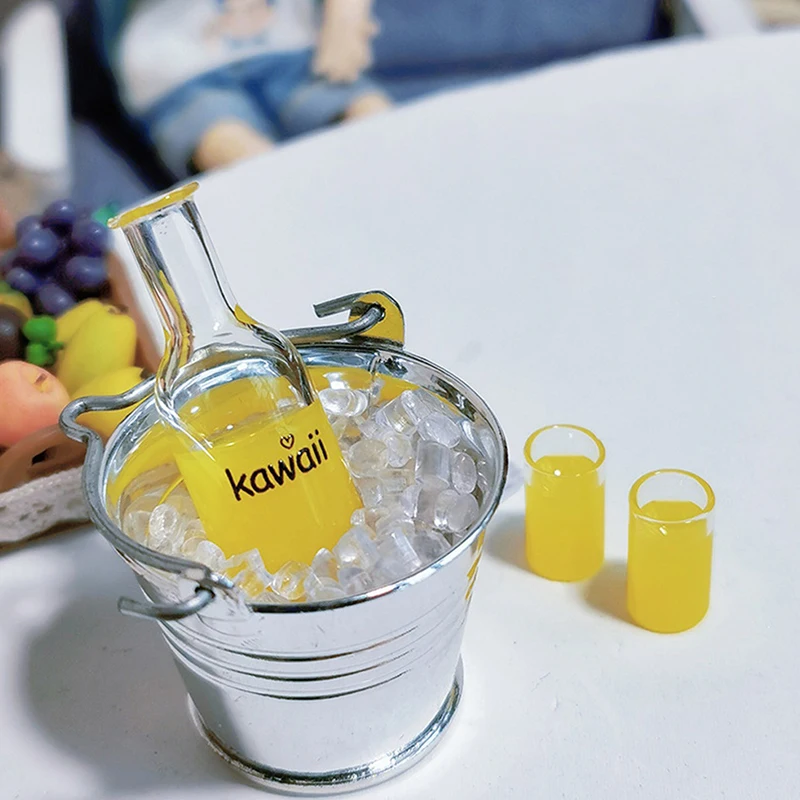 ชุดของเล่นจำลองผลไม้ ผัก และขวดเครื่องดื่ม ขนาด 1/12 สำหรับบ้านตุ๊กตา 3 ชิ้น/ชุด ของตกแต่งฉากครัวจิ๋ว ของเล่นเสริมสร้างจินตนาการ