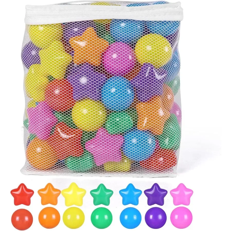 Piłeczki do basenu z kulkami 100 szt. Odporne na ścieranie plastikowe piłeczki zabawki Jasne 7 kolorów Piłeczki oceaniczne na przyjęcia urodzinowe Gry Basen