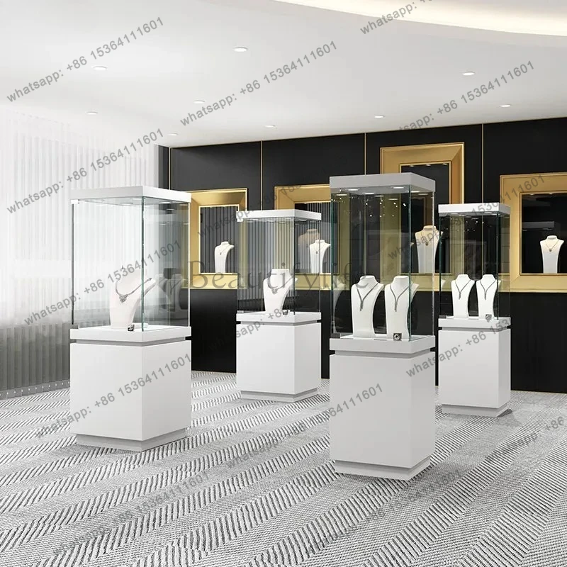 ZML Glass Display Cabinet Museum Showcase Statue Exhibition Display Cabinet