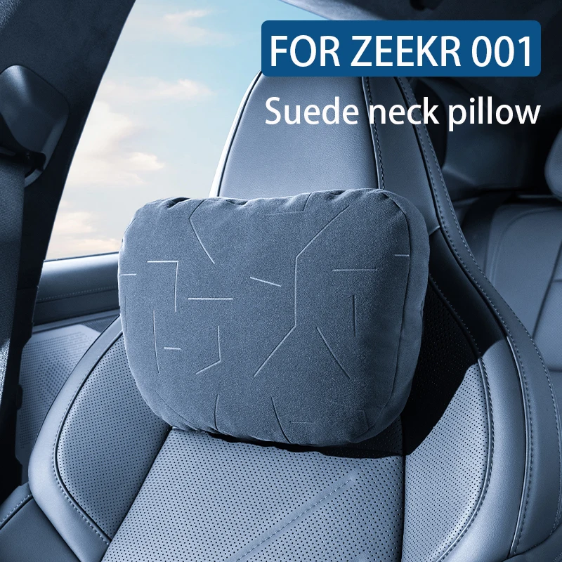 Für ZEEKR 001 2025 2024, Wildleder-Nackenkissen, Kopfstütze und Taillenstütze, bequeme Taille, Autositze, Innenzubehör