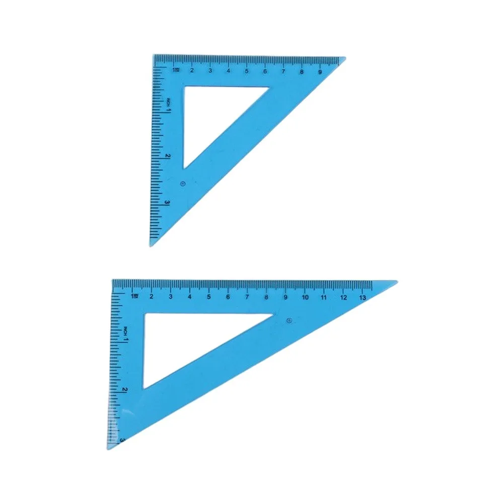 6PCS Transparent Math Set with Plastic Rulers and Protractors for Accurate Measurement in Geometry and Drawing Applications