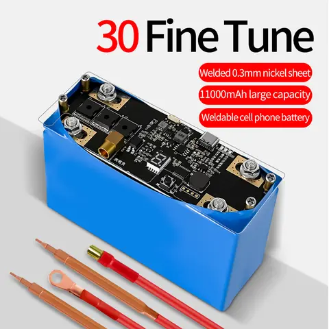 스폿 용접기 11000mAh 휴대용 조정 가능한 스폿 용접기 DIY 키트, 0.1-0.3mm 니켈 시트 18650 리튬 배터리 용접