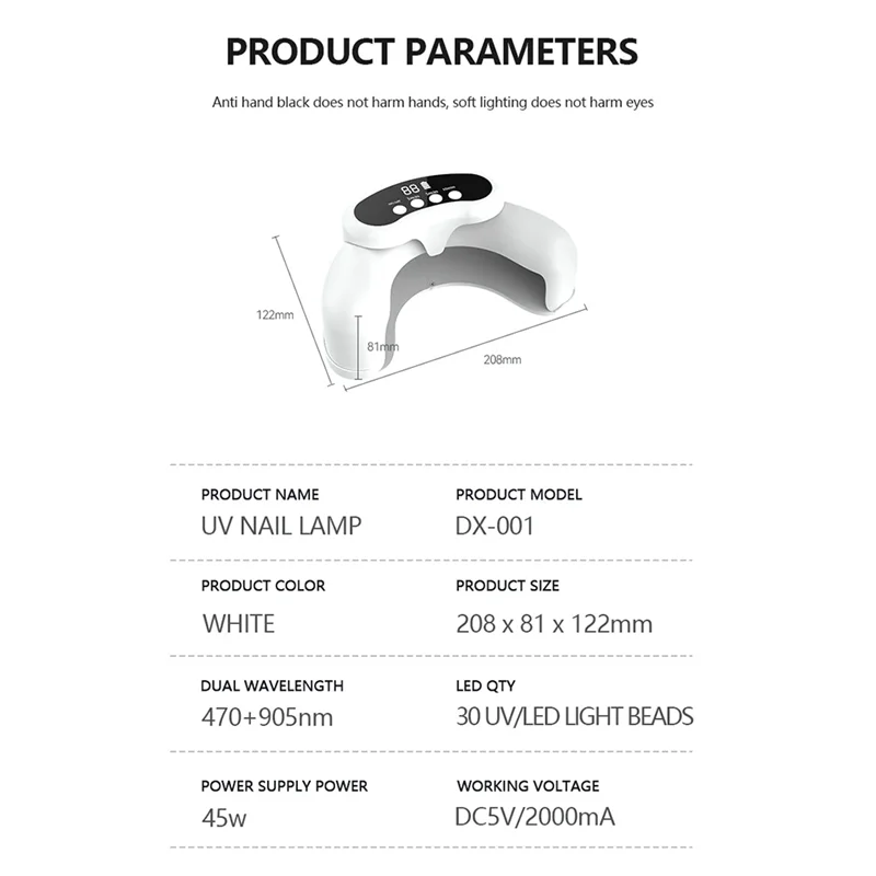 A02V-Nail Fungal Device Fast Repair Nail Fungus Rechargeable Fingernail Clean Onychomycosis Effectively Grow Toe Nail