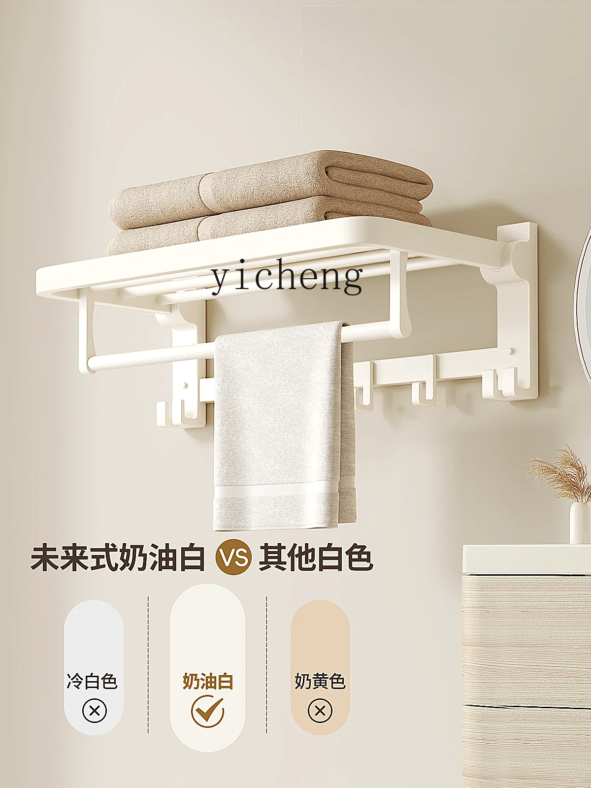 ZK الفضاء الألومنيوم منشفة رف لا اللكم المرحاض منشفة رف الحمام تخزين قلادة المرحاض مجموعة من خمس قطع