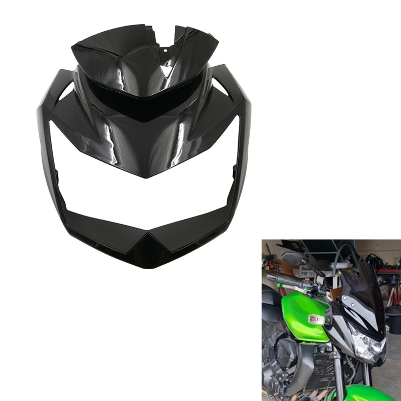 

Black Motorcycle Upper Front Head Neck Headlight Cover Fairing Cowl Nose For Kawasaki Z-750 Z750 2007-2012