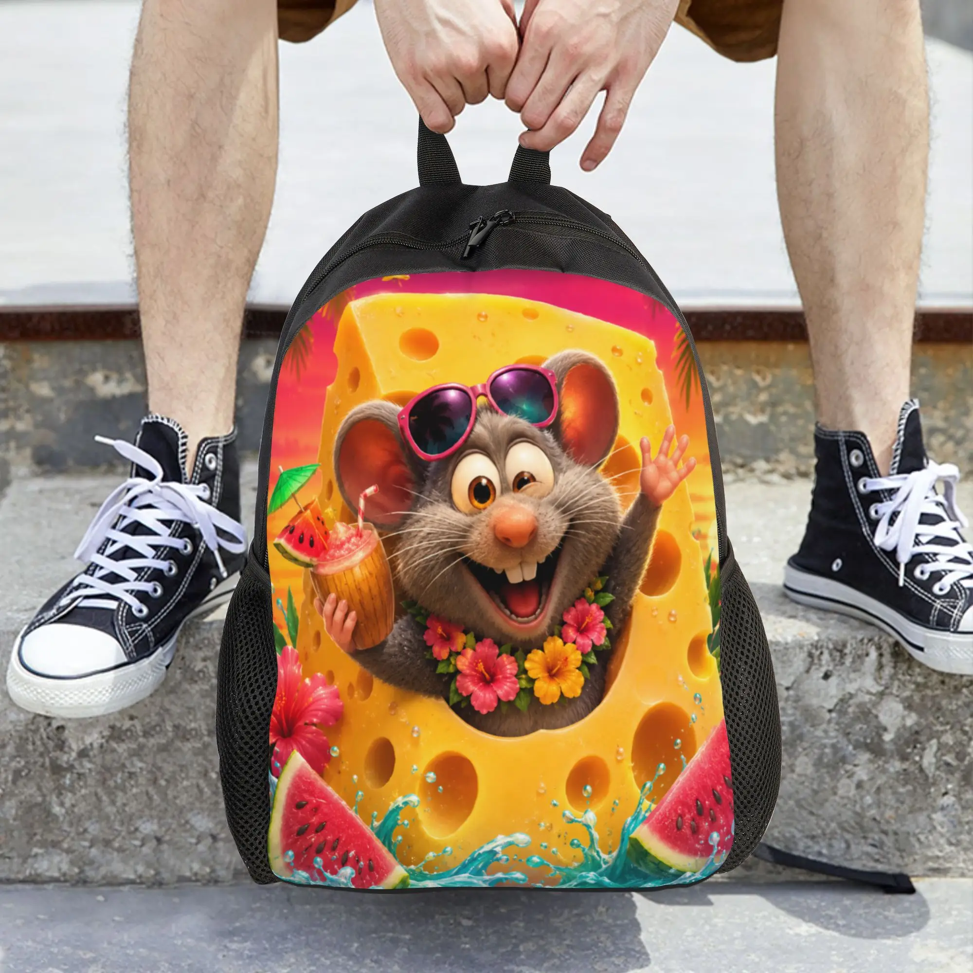 Fashion Cute hamster theme backpack  mochila Snack Storage School Large Capacity Rucksack