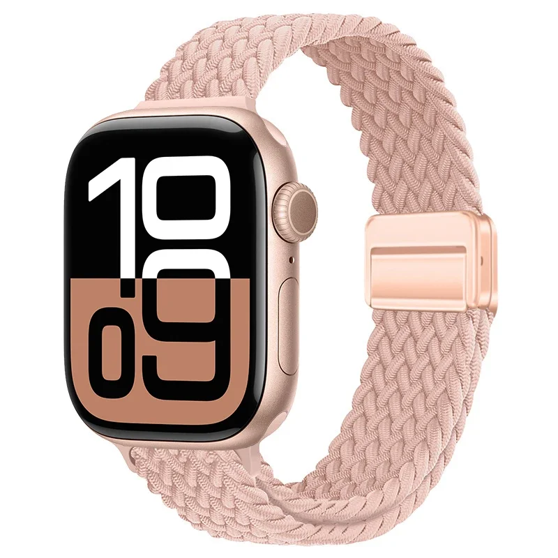 슬림 나일론 브레이드 루프 나일론 스트랩 애플워치 울트라2/1 49mm 10 46mm 42mm 팔찌 아이워치 9 8 7 6 SE 45mm 41mm 40 44mm 밴드