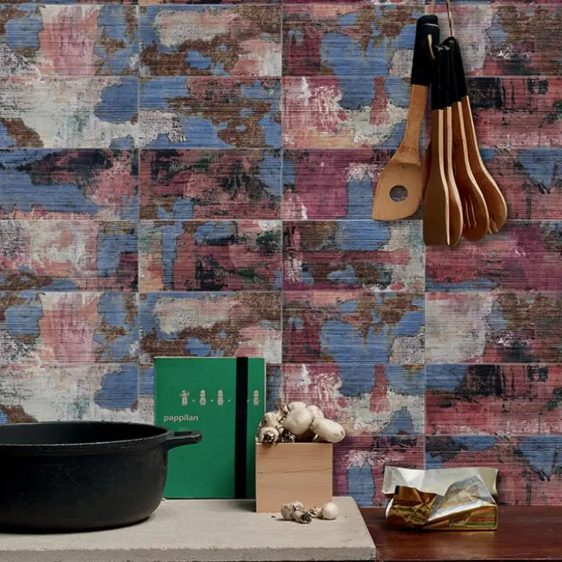 

Vintage Wood Peel & Stick Tile Decal 8x4in Foam Self-Adhesive Waterproof Wallpaper Kitchen Living Bedroom DIY Home Wall Renovate