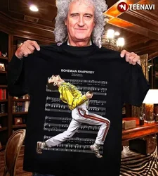 T-shirt con lenzuolo musicale Queen freddy Mercury bohémien Rhapsody