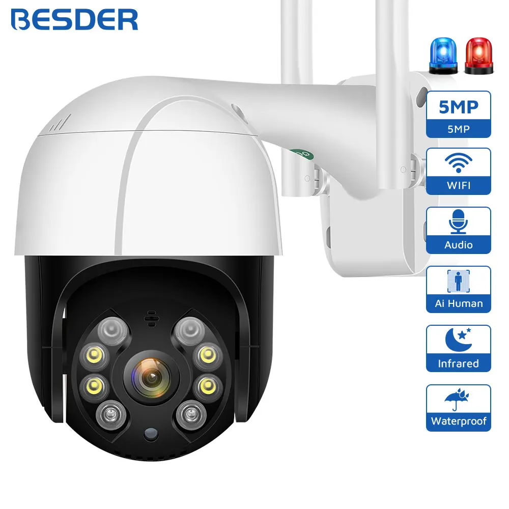 

5MP H.265+ Auto Tracking PTZ Wifi IP Camera Outdoor 1080P HD 3MP Wifi Camera Wireless Audio AI Human Detect Security CCTV Camera