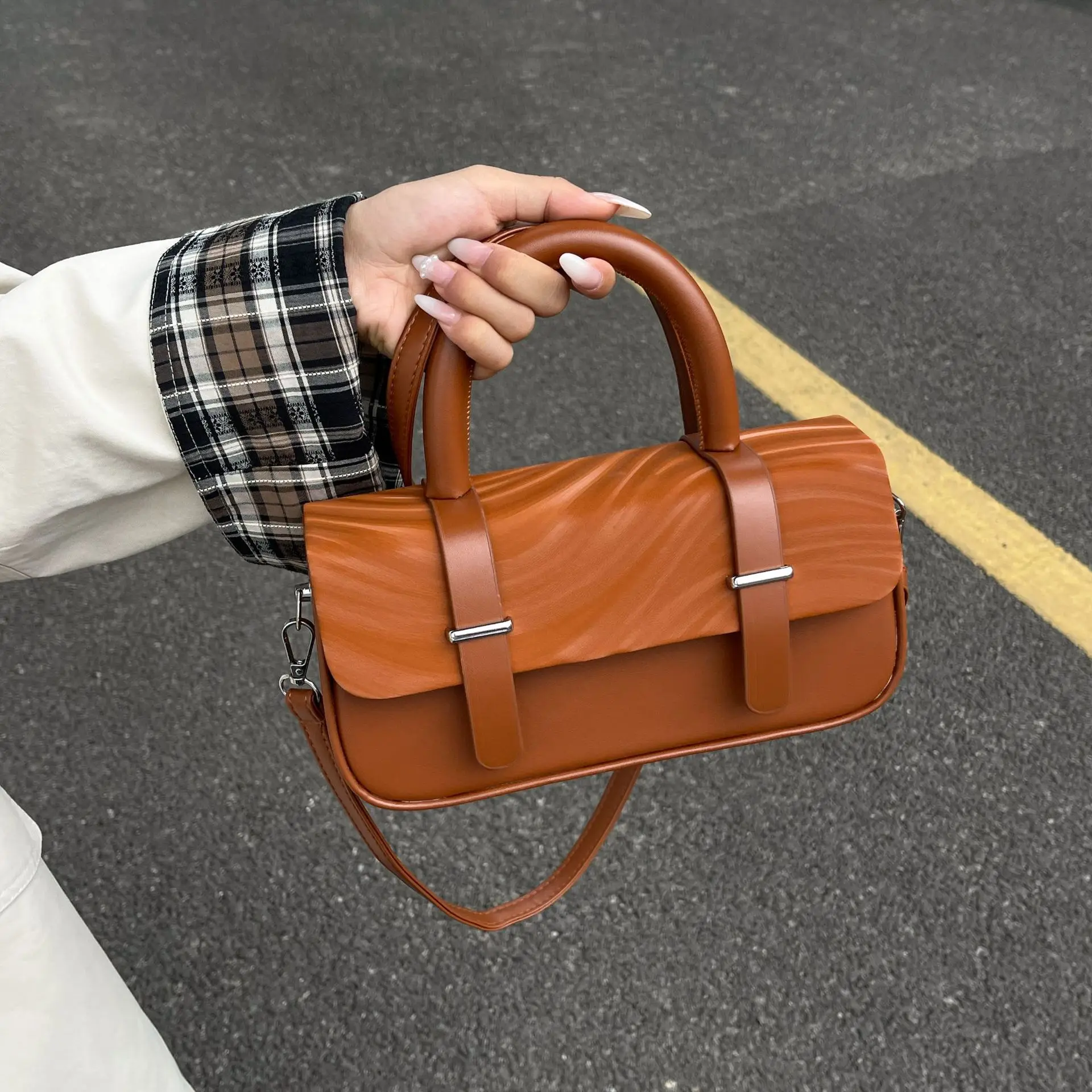 

2025 Color-Block Box Bag - Crossbody/Shoulder Multi-Way Purse, Stylish Geometric Women's Handbag