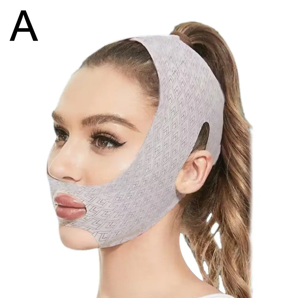 Maschera per il sonno portatile regolabile per scolpire il viso dimagrante V linea per la cura del mento modellante cinturino traspirante pelle donna maschera maschera K2G0