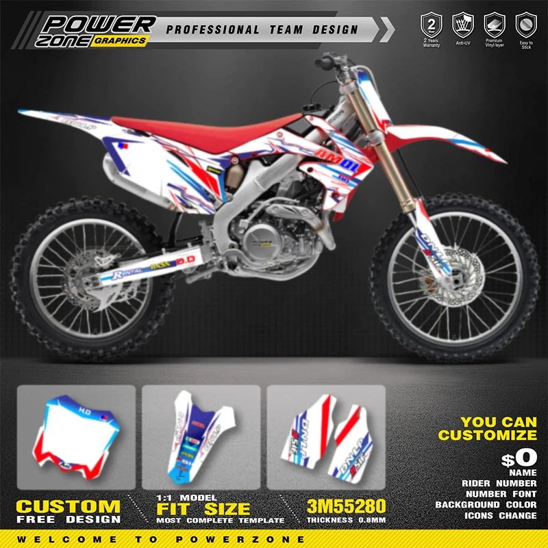 

Комплекты наклеек с графическими наклейками для мотоцикла Powerzone для Honda CRF450 CRF450R 2009 2010 2011 2012 CRF250 CRF250R 2010-2012 2013 103