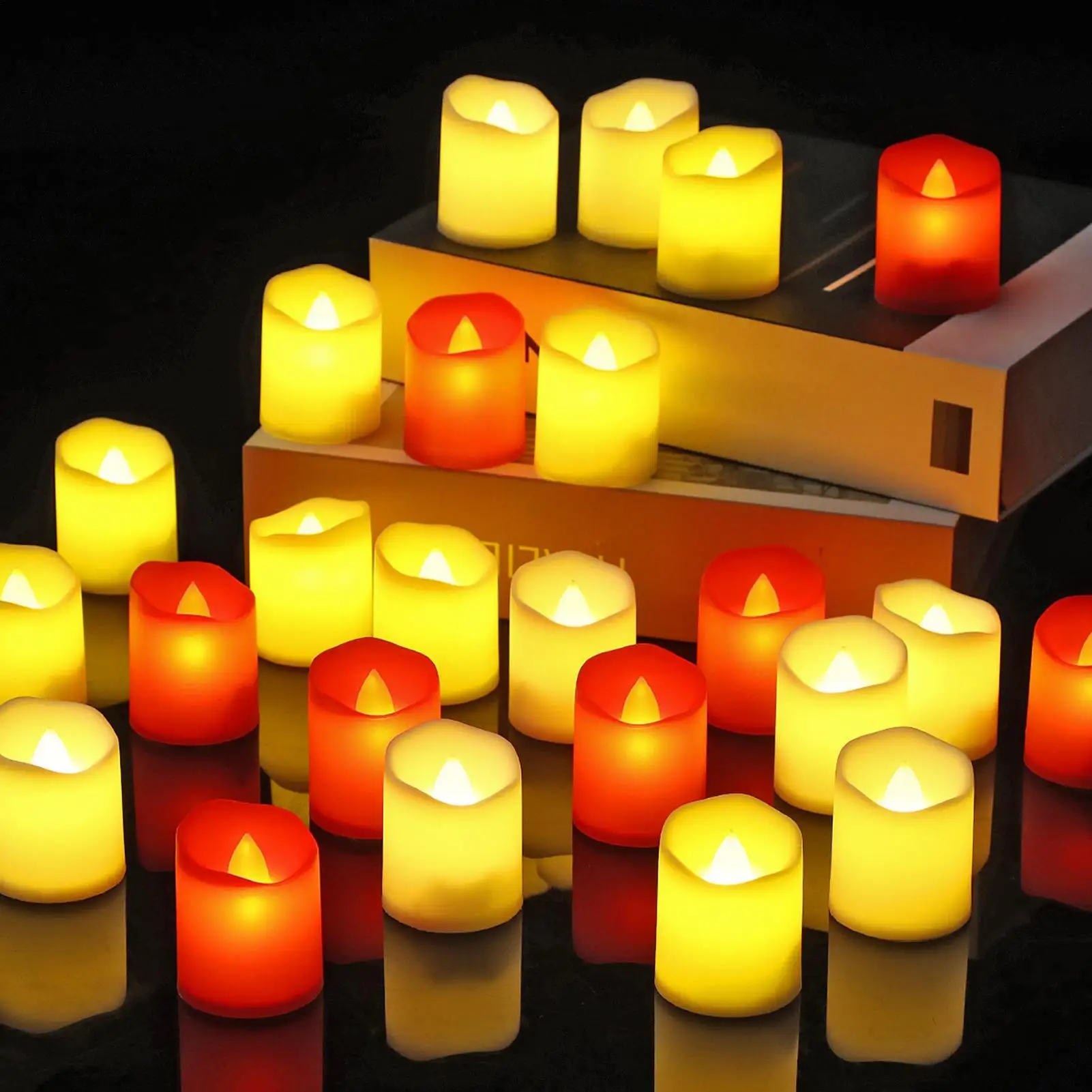 Bougies LED à piles, lumières chaudes, bougies électriques sans flamme, photophore pour la maison, fête de vacances, décoration de noël et de mariage