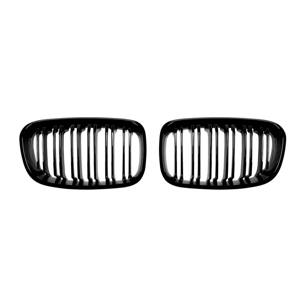 Gloss Black Front Bumper Double Kidney Grille for BMW 1 Series F20 F21 Early 2011-2014 Car Dual-Strip Racing Grille Accessories
