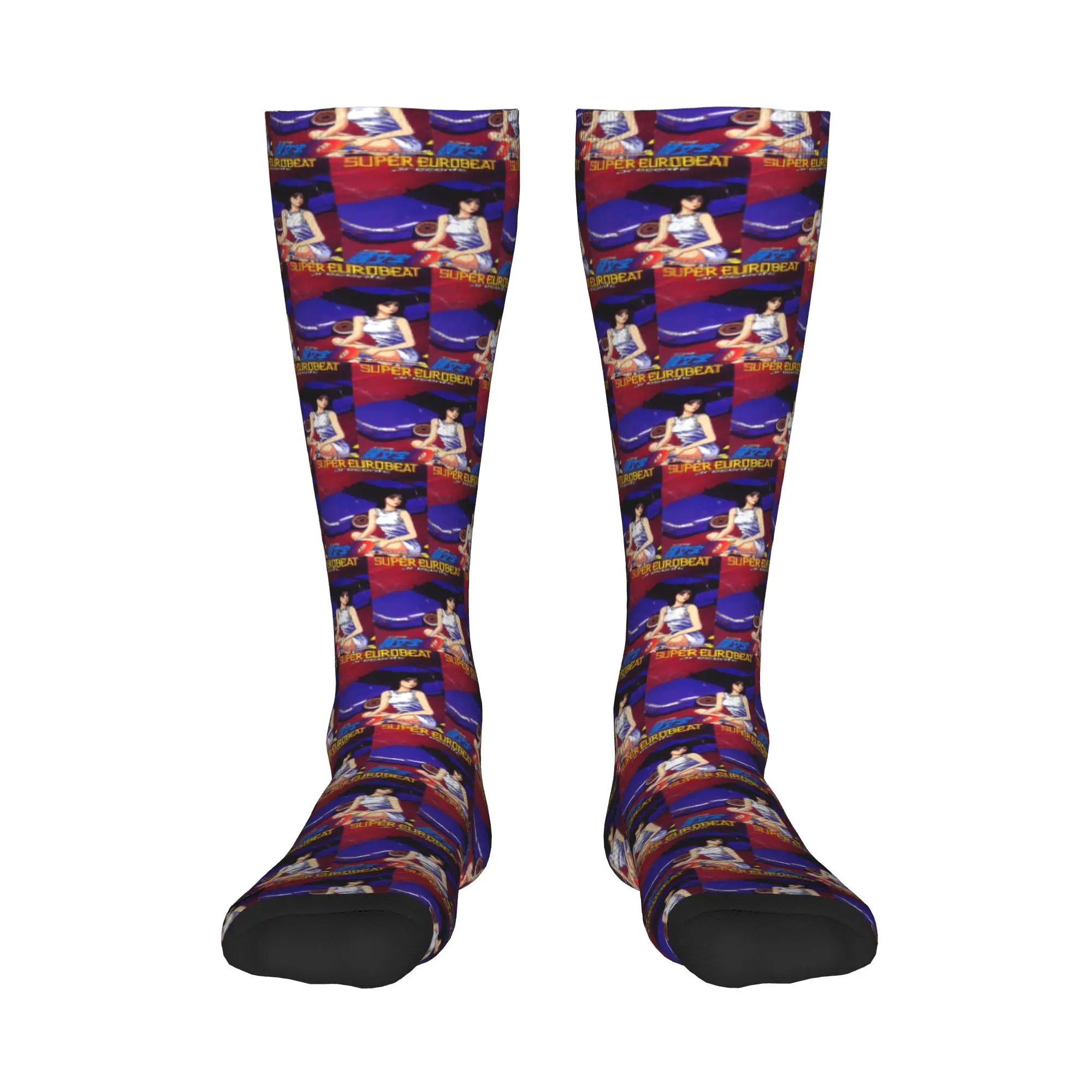 All Seasons Crew Stockings Initial D Mako Super Eurobeat Anim Socks Harajuku Casual Hip Hop Long Socks Accessories for Men Women