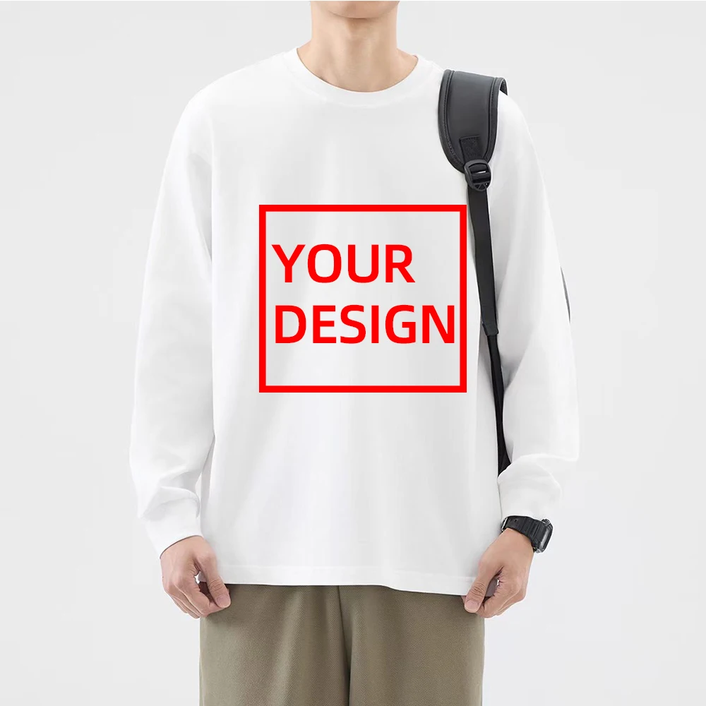 

Diy Custom Long Sleeve Cotton Shirt Make Your Design Logo Text Picture High Quality Group Customization