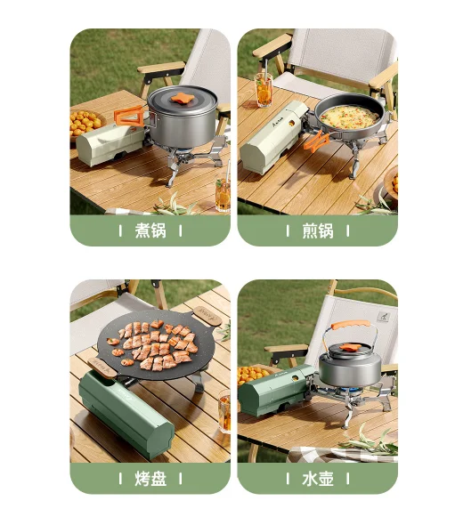 JETSHARK Outdoor Mini Camping เตาพับโลหะหลายการใช้ทําอาหารเตาปิคนิคมินิแก๊สแบบพกพา Camping เตา