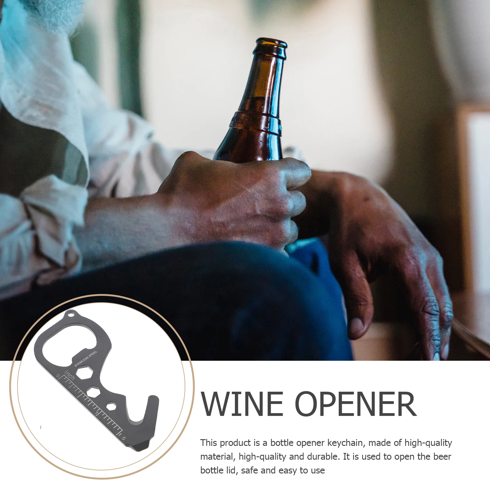 

1pc Multipurpose Pocket Wallet Keychain Outdoor Hand Portable Wrench Hiking Supplies Repair Carabiner Multifunction Screwdriver