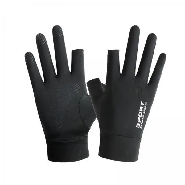 Lightweight Ice Silk Summer Gloves Anti-slip Fingerless Bike Gloves for Men and Women Mountain Sports