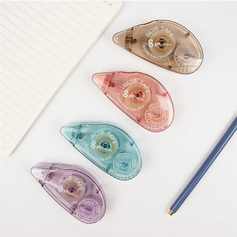 EDT-4Pcs مكتب المورد نقطة الغراء طالب دراسة امتحان القرطاسية شريط لاصق على الوجهين سكرابوكينغ ألبوم صور مجمعة