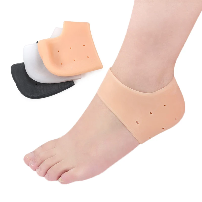 Gel Silicone Skin-Softening Silicone Heel Protectors Heel Cups Spurs Cracked Heel Sleeve Socks Feet Care Skin Repair Cushion